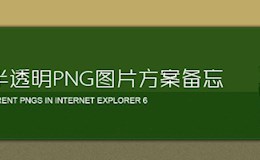 IE6支持半透明PNG图片方案备忘