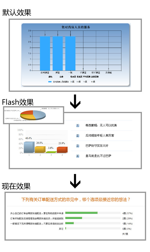 简单实用投票结果显示效果